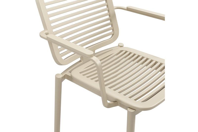 Fano tuinstoel in beige aluminium
