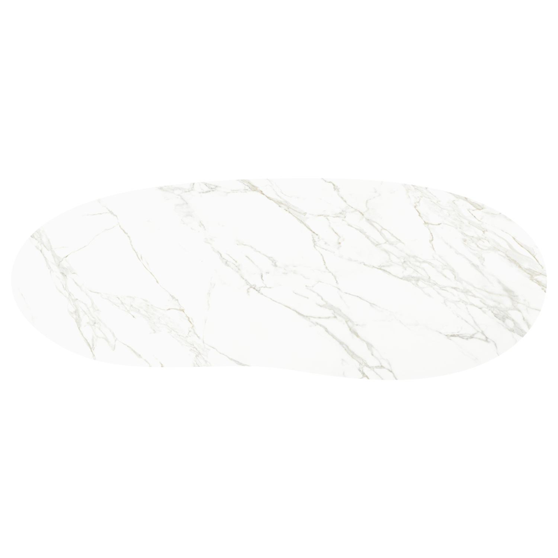 Amico tuintafel organisch in taupe aluminium en volkeramiek Calacatta - L 320 x B 120 x H 73.5 cm