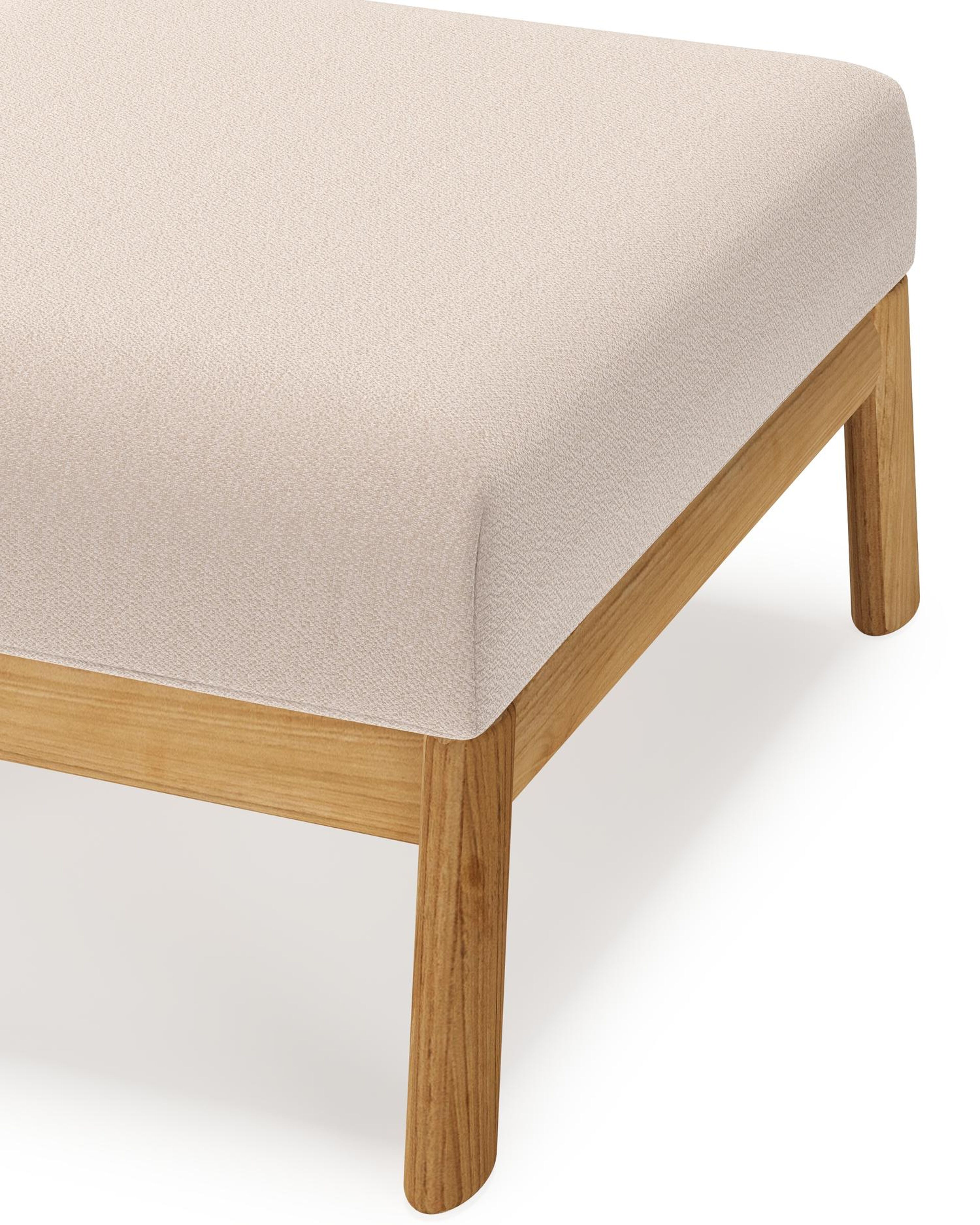 Amaro poef in teak met wander pilat all weather sunbrella® luxe kussen