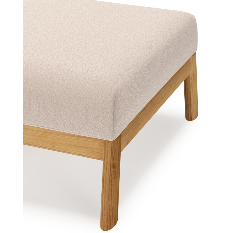 Amaro poef in teak met wander pilat all weather sunbrella® luxe kussen