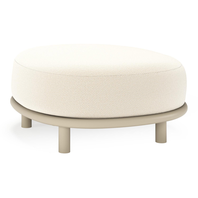 Lupino poef in beige aluminium met althea off white all weather cosytica kussen