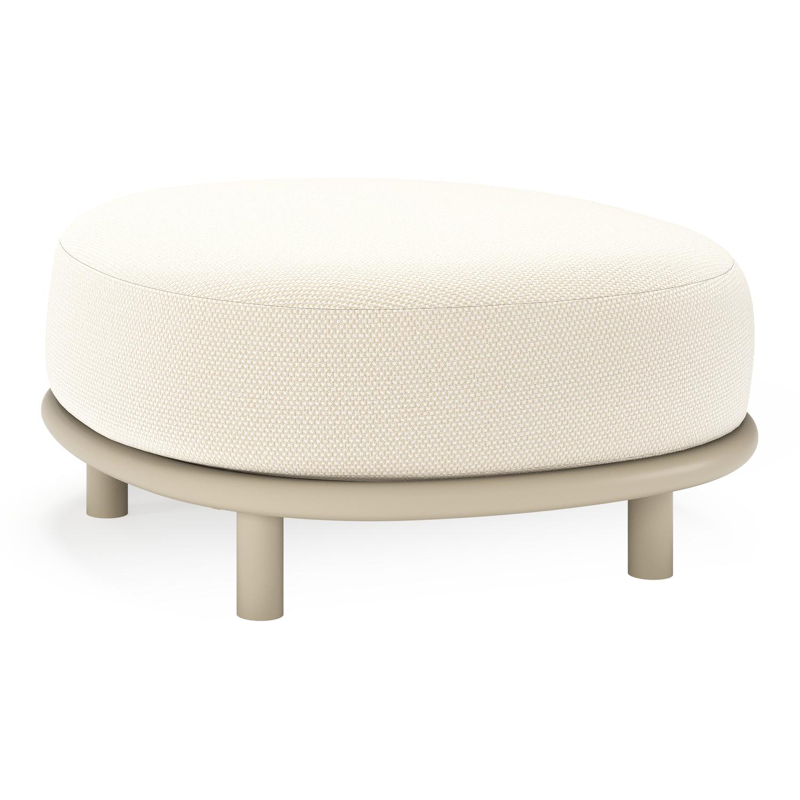 Lupino poef in beige aluminium met althea off white all weather cosytica kussen
