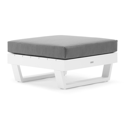 Modica lounge poef in wit aluminium met grijs textilene kussen