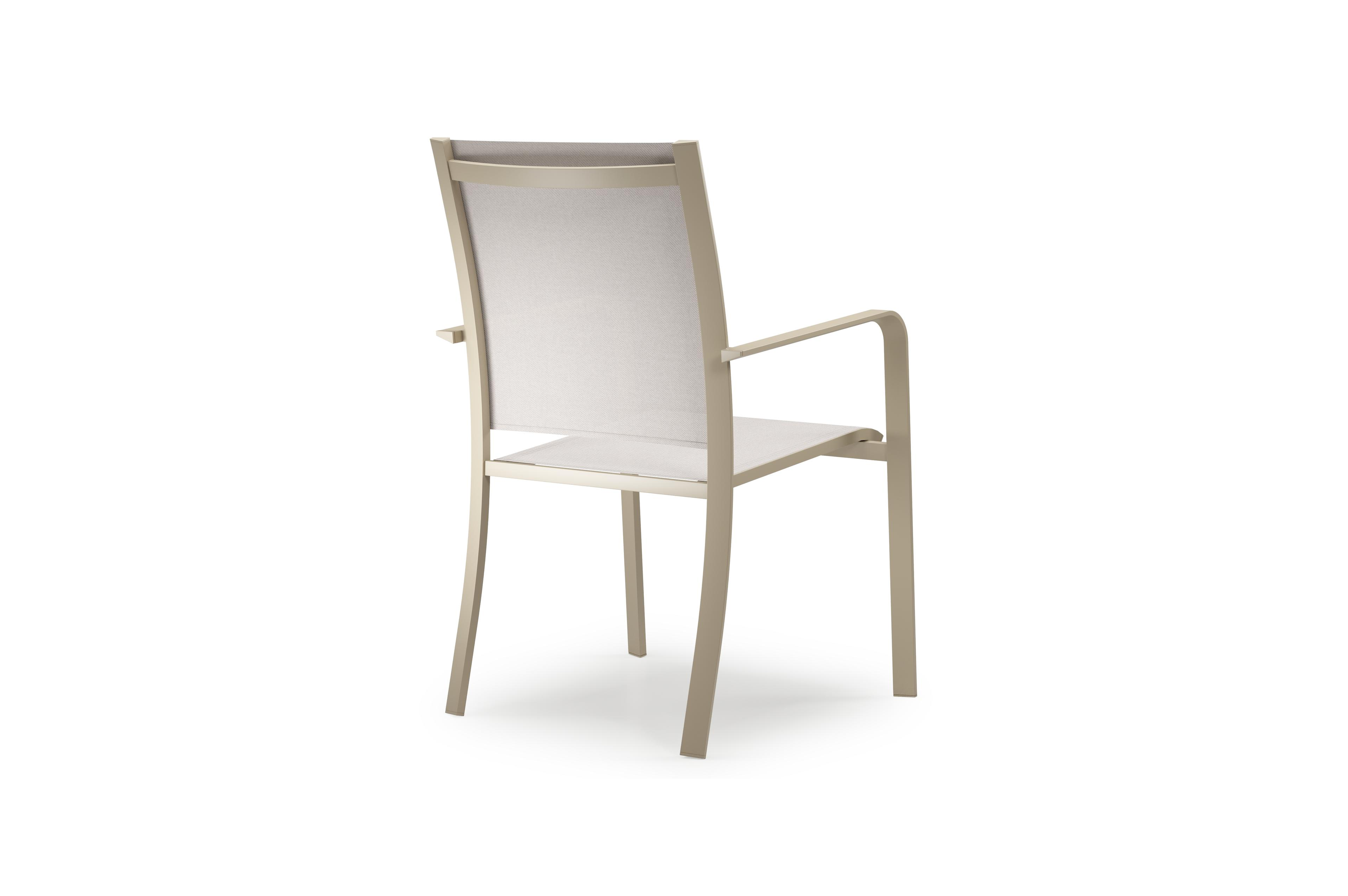 Chaise de jardin Calobra en aluminium beige et textilène simple beige