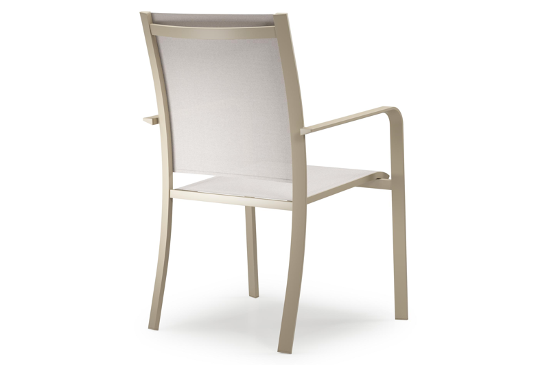 Calobra tuinstoel in beige aluminium en beige single textilene