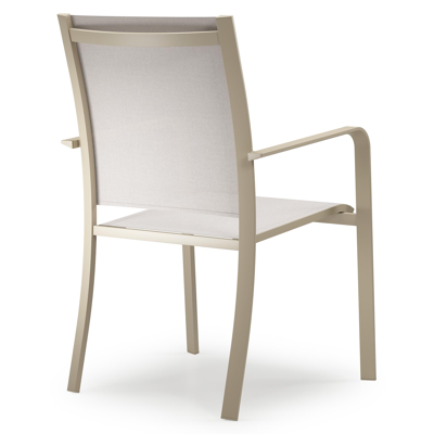 Calobra tuinstoel in beige aluminium en beige single textileen