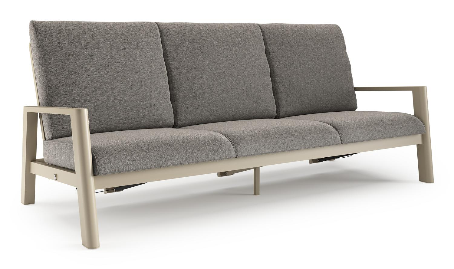 Cirello loungebank in beige aluminium met chartres drizzle all weather sunbrella® luxe kussen