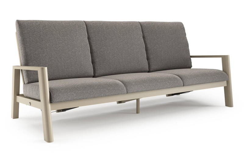 Cirello loungebank in beige aluminium met chartres drizzle all weather sunbrella® luxe kussen