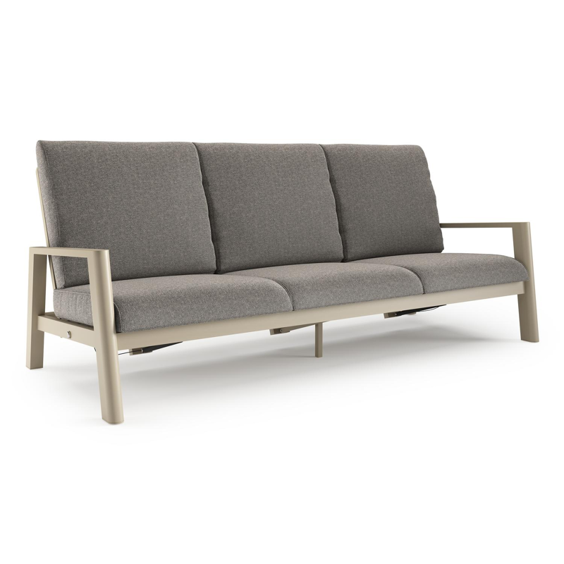 Cirello loungebank in beige aluminium met chartres drizzle all weather sunbrella® luxe kussen