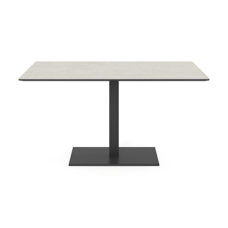Table de jardin Piemonte rectangulaire en aluminium noir et céramique pleine shilin - Lg. 140 x Lrg. 80 x Haut. 73 cm
