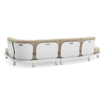 Donato loungehoek in wit aluminium met all weather cosytica Althea Chalk kussen