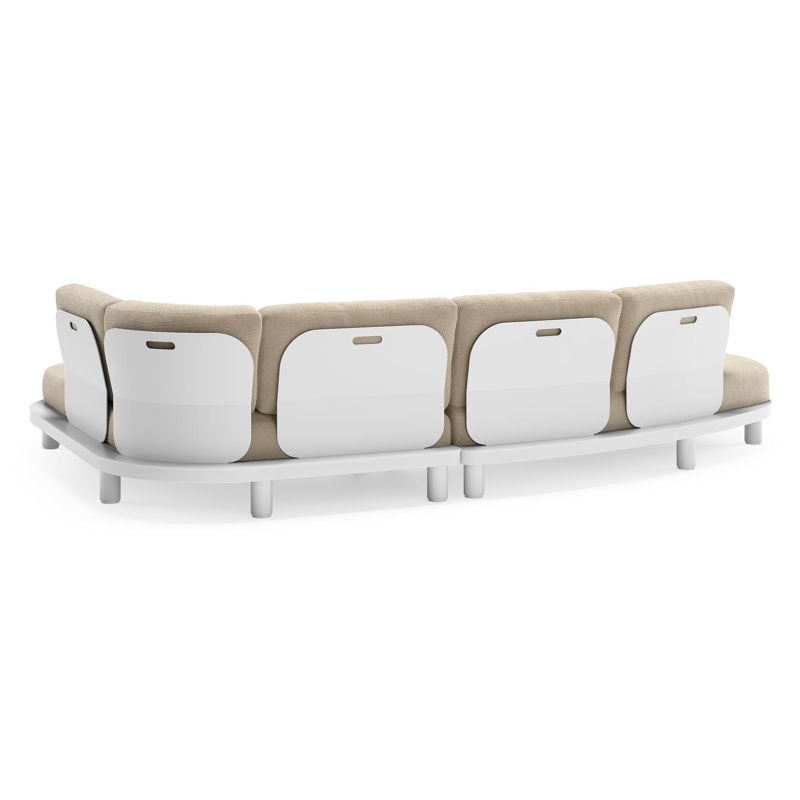 Donato loungehoek in wit aluminium met all weather cosytica Althea Chalk kussen