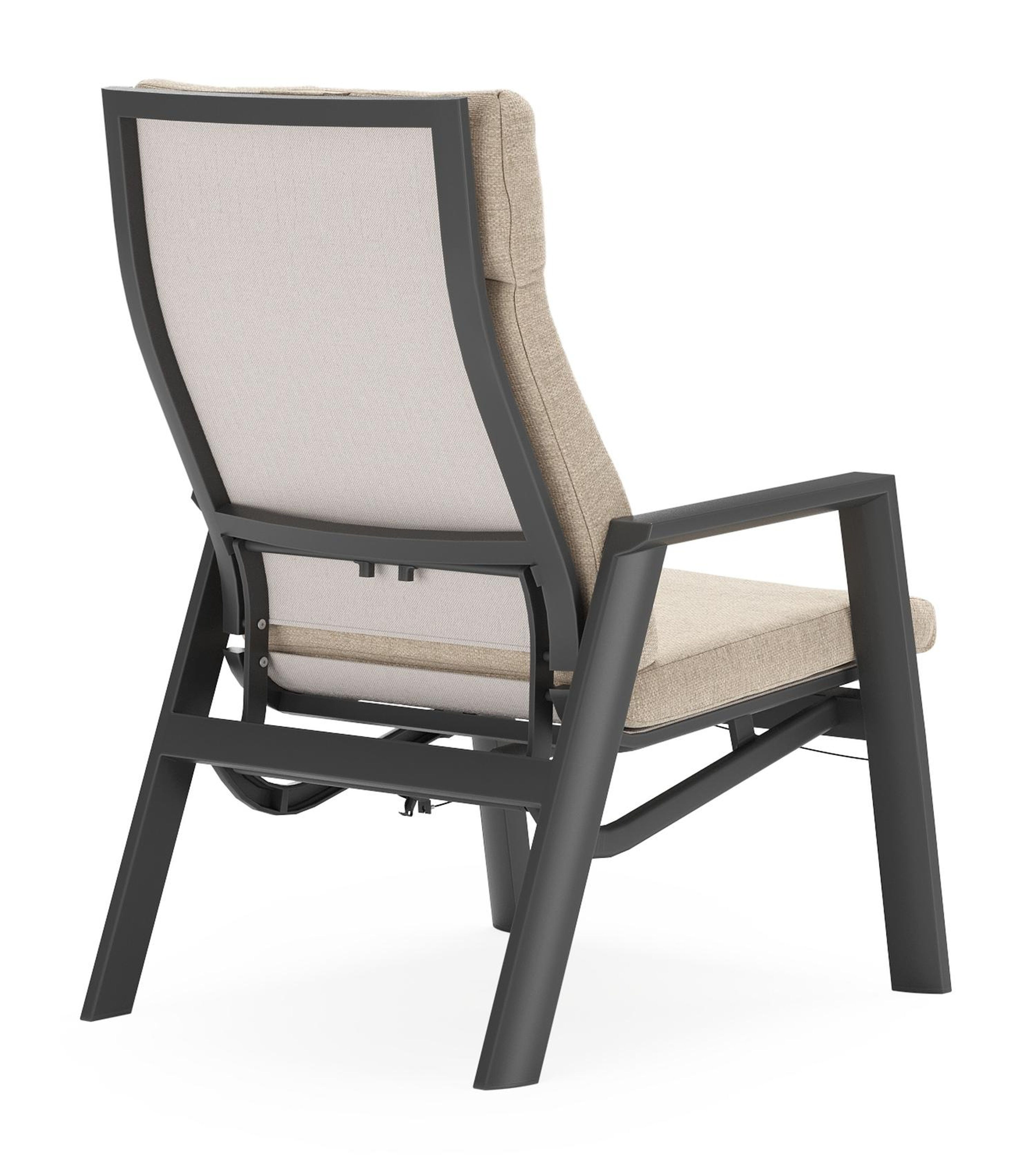 Prato loungestoel in zwart aluminium met Rustic Weather+ Softtouch kussen