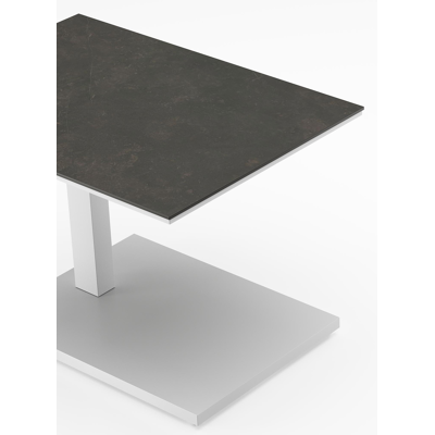 Cesano loungetafel rechthoekig in wit aluminium en volkeramiek Calatorao - L 70 x B 50 x H 44 cm