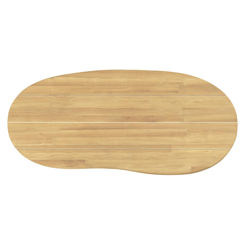 Amico tuintafel organisch in wit aluminium en teak - L 240 x B 110 x H 73.5 cm