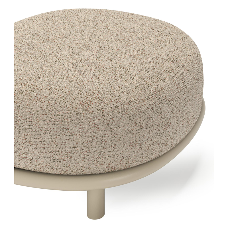 Lupino poef in beige aluminium met bora jungle all weather cosytica kussen
