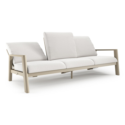 Cirello loungebank in beige aluminium met soul optik all weather solica kussen