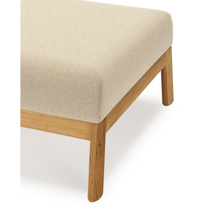 Amaro poef in teak met althea camel all weather cosytica kussen