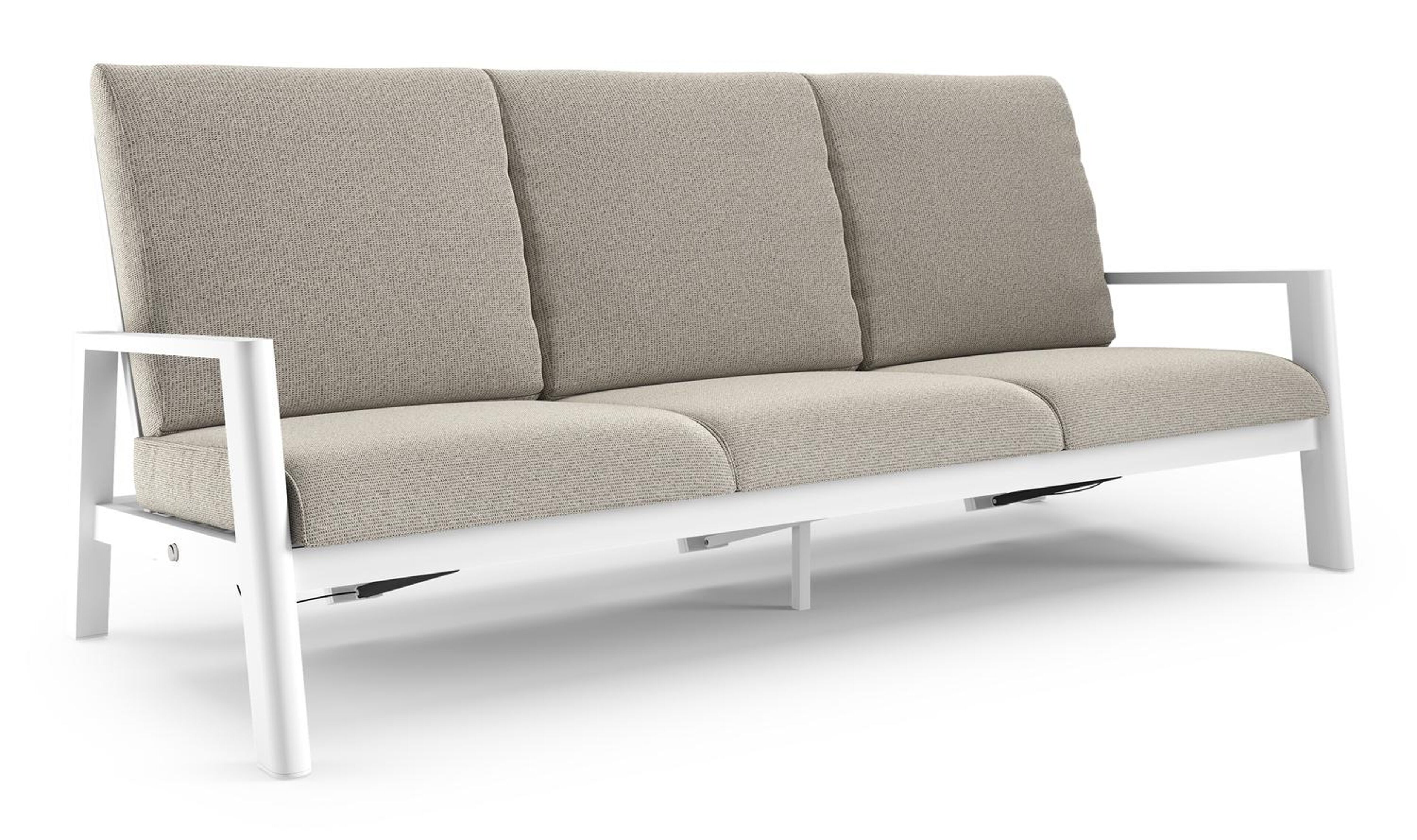 Cirello loungebank in wit aluminium met firenze sand all weather solica kussen