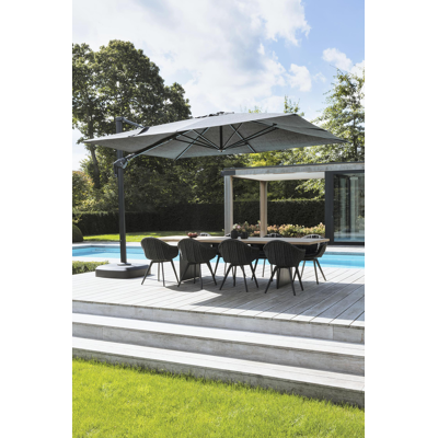 Minore parasolmast met tiltfunctie in zwart aluminium - L1 280 x L2: 370 cm