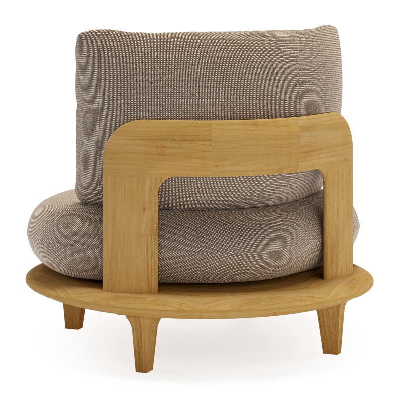 Bomero loungestoel in teak met firenze earth all weather solica kussen