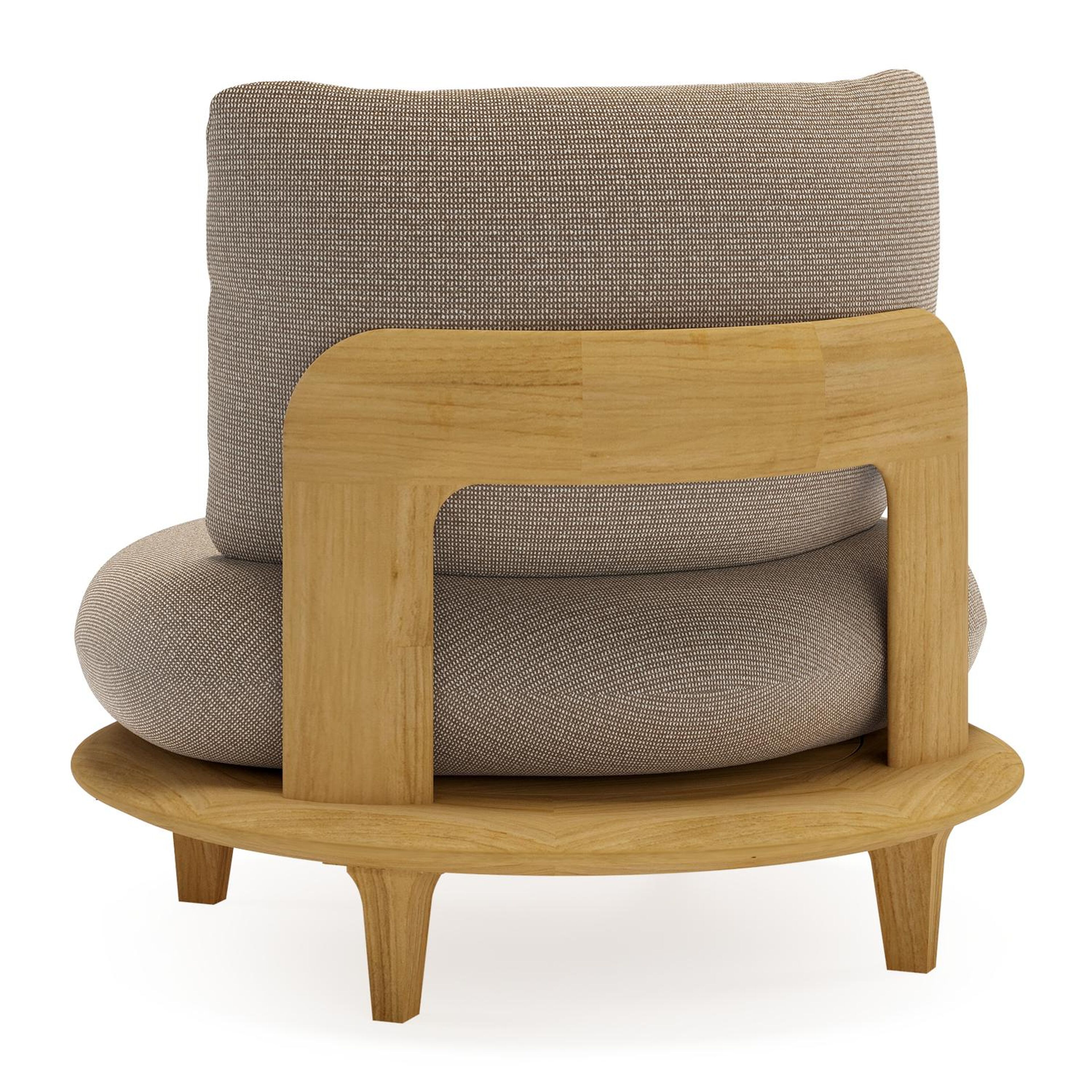 Fauteuil de jardin Bomero en teck et coussins en all weather solica firenze earth