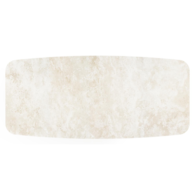 Lacirma tuintafel bootvorm in zwart aluminium en volkeramiek Rapolano L 255 x B 115 cm