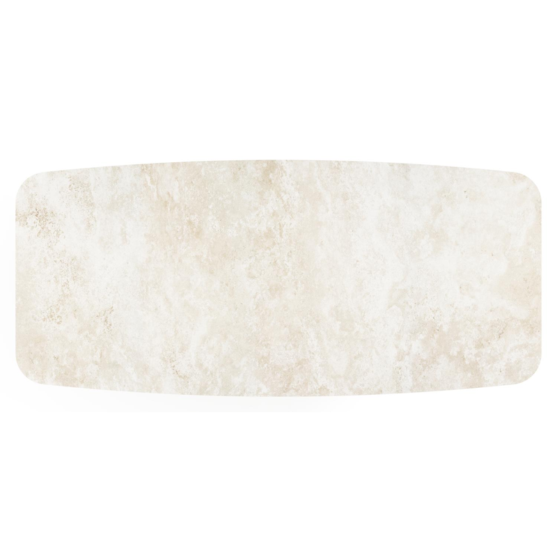 Lacirma tuintafel bootvorm in zwart aluminium en volkeramiek Rapolano L 255 x B 115 cm