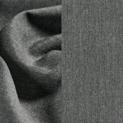 Parasol pendant Rufina en aluminium noir avec toile de parasol en all weather sunbrella® luxe solid flanelle grey - Larg1 400 x Larg2 300 cm (sans pied de parasol)