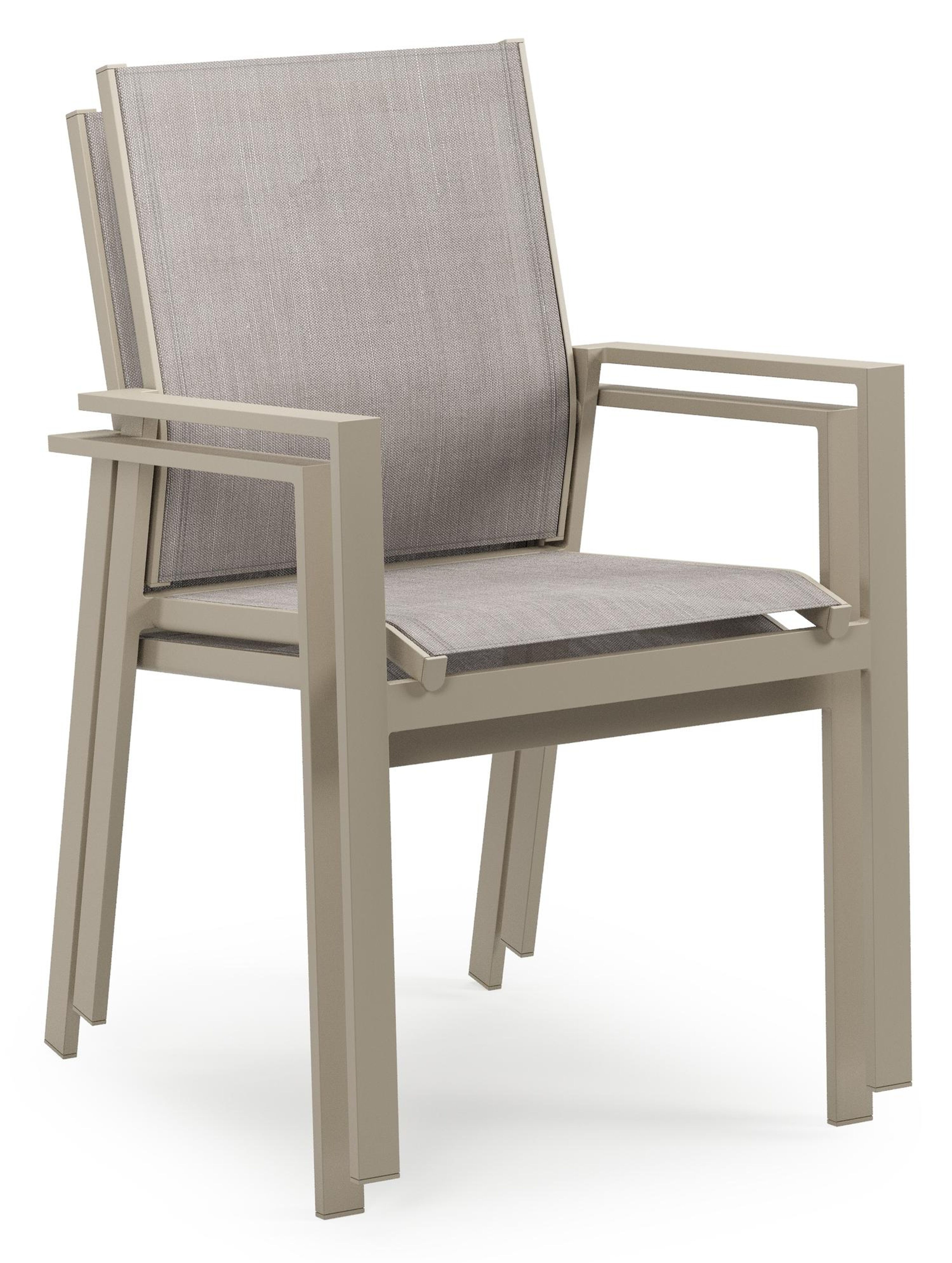Bahia tuinstoel in beige aluminium en beige single textilene