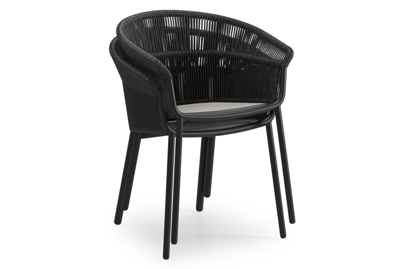 Pamplona ovale tuinset in zwart aluminium en teak natural finish met 8 Matera tuinstoelen