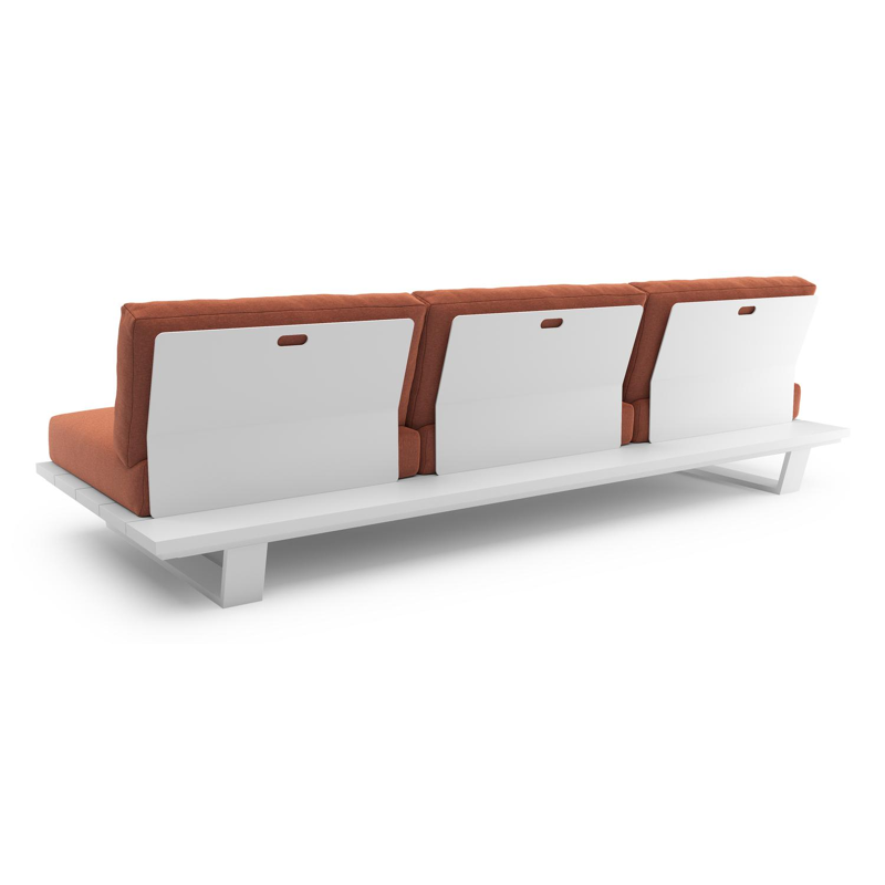 Pagino loungeset in wit aluminium met heritage rust all weather sunbrella® luxe kussen