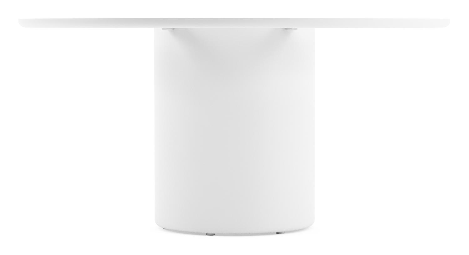 Amico tuintafel rond in wit aluminium en volkeramiek Shilin - Dia. 148 x H 73.5 cm