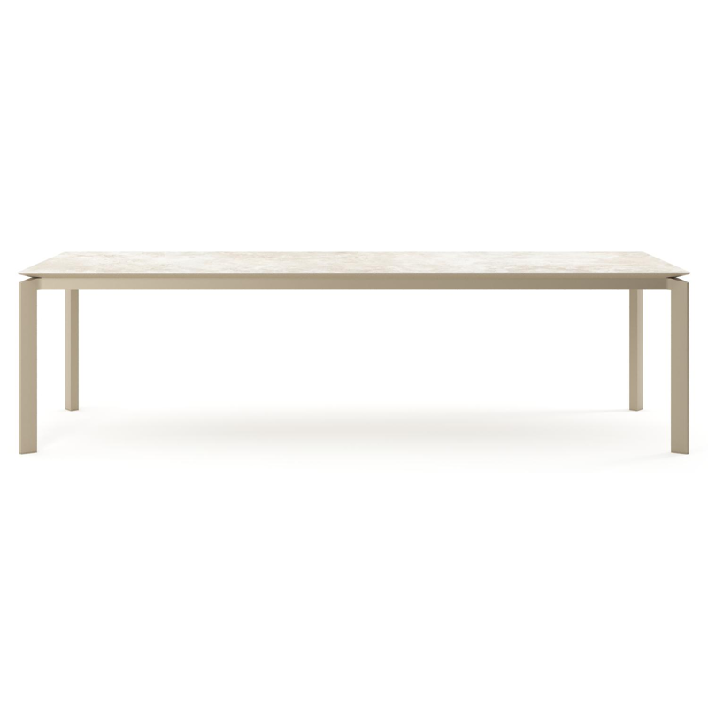 Cirello tuintafel rechthoekig in beige aluminium en volkeramiek Rapolano - L 280 x B 110 x H 74.5 cm