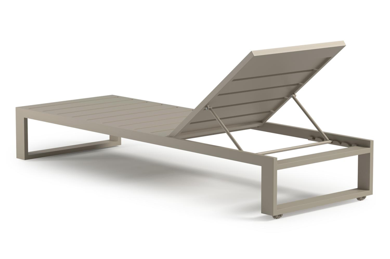 Verato verstelbaar ligbed in beige aluminium