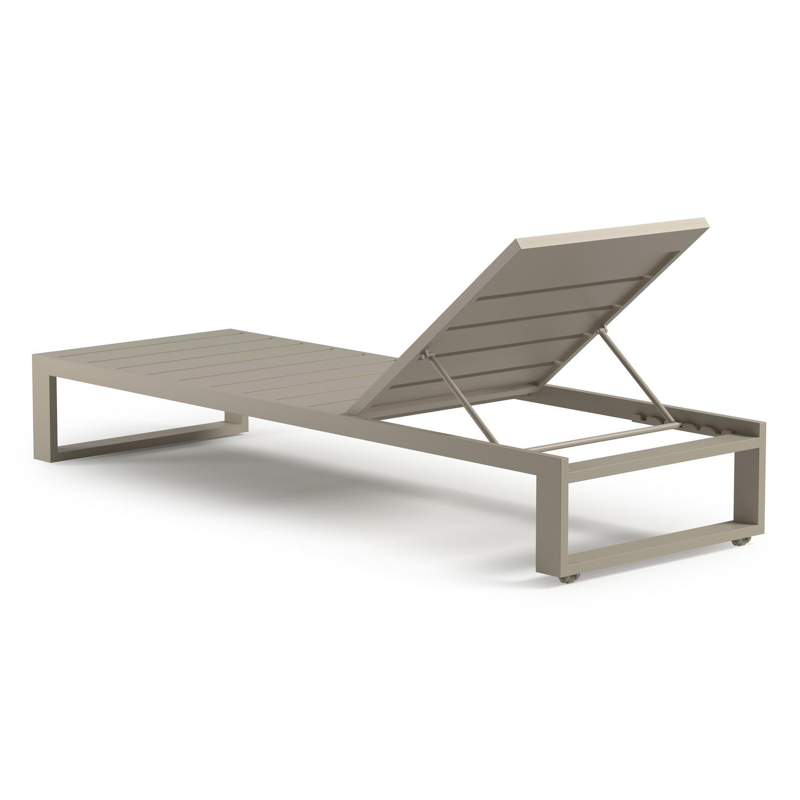 Verato verstelbaar ligbed in beige aluminium met natte sooty all weather sunbrella® luxe