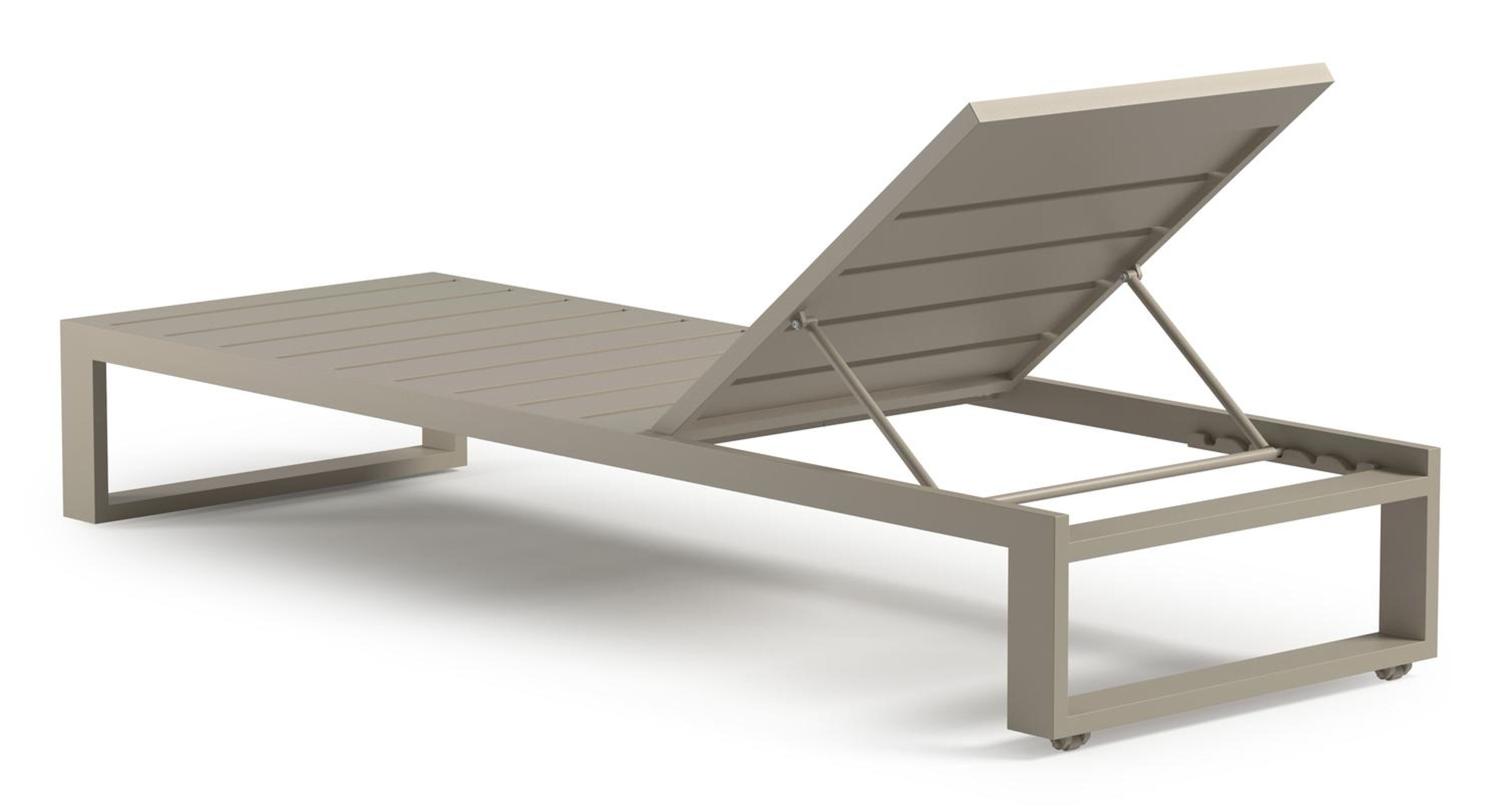 Chaise longue réglable Verato en aluminium beige avec lopi sand all weather sunbrella® luxe coussin