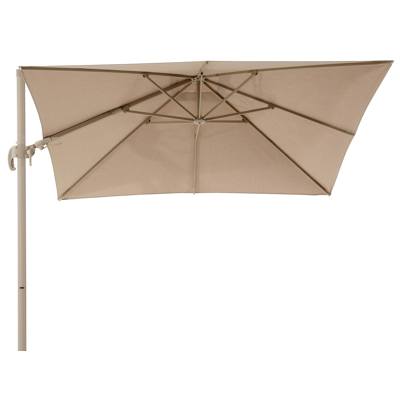 Avola zweefparasol met tiltfunctie in beige aluminium met rustic weather+ softtouch parasoldoek - L1 300 x L2 300 cm (zonder voet)