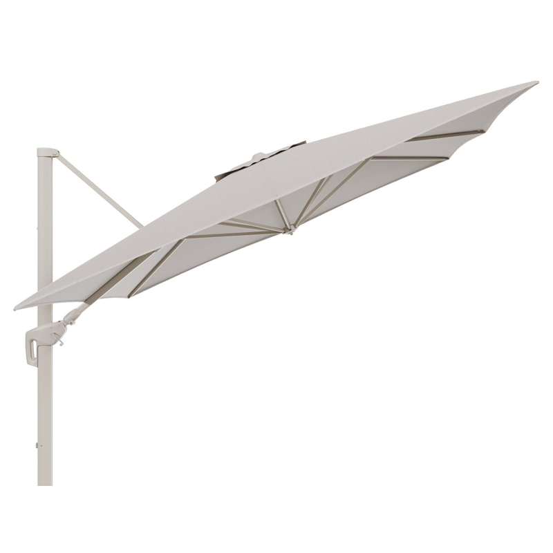 Minore zweefparasol met tiltfunctie in beige aluminium en Slow Farafra All Weather Sunbrella® Luxe parasoldoek - L1 350 x L2 350 cm (zonder voet) (zonder voet)