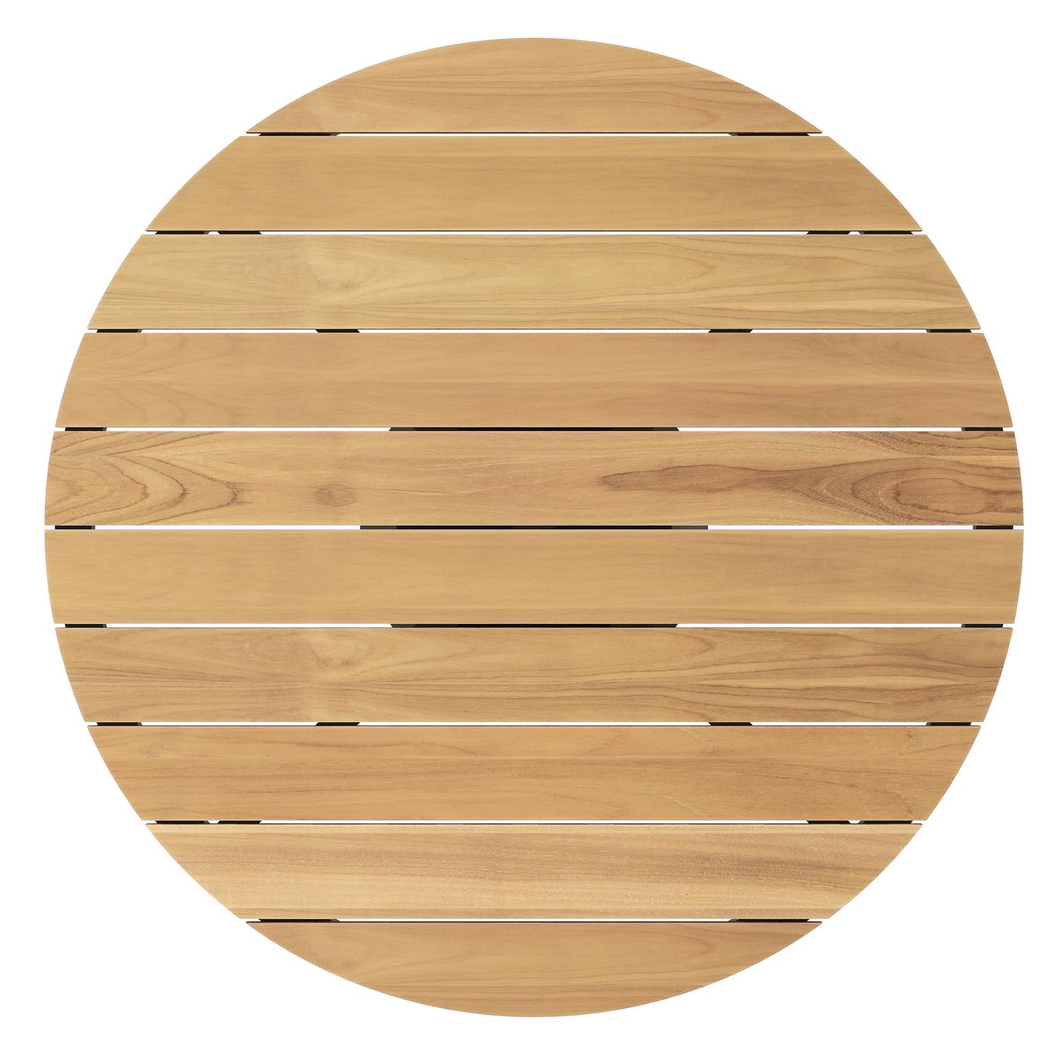 Fano tuintafel in zwart aluminium en teak - Dia. 130 x H 75 cm