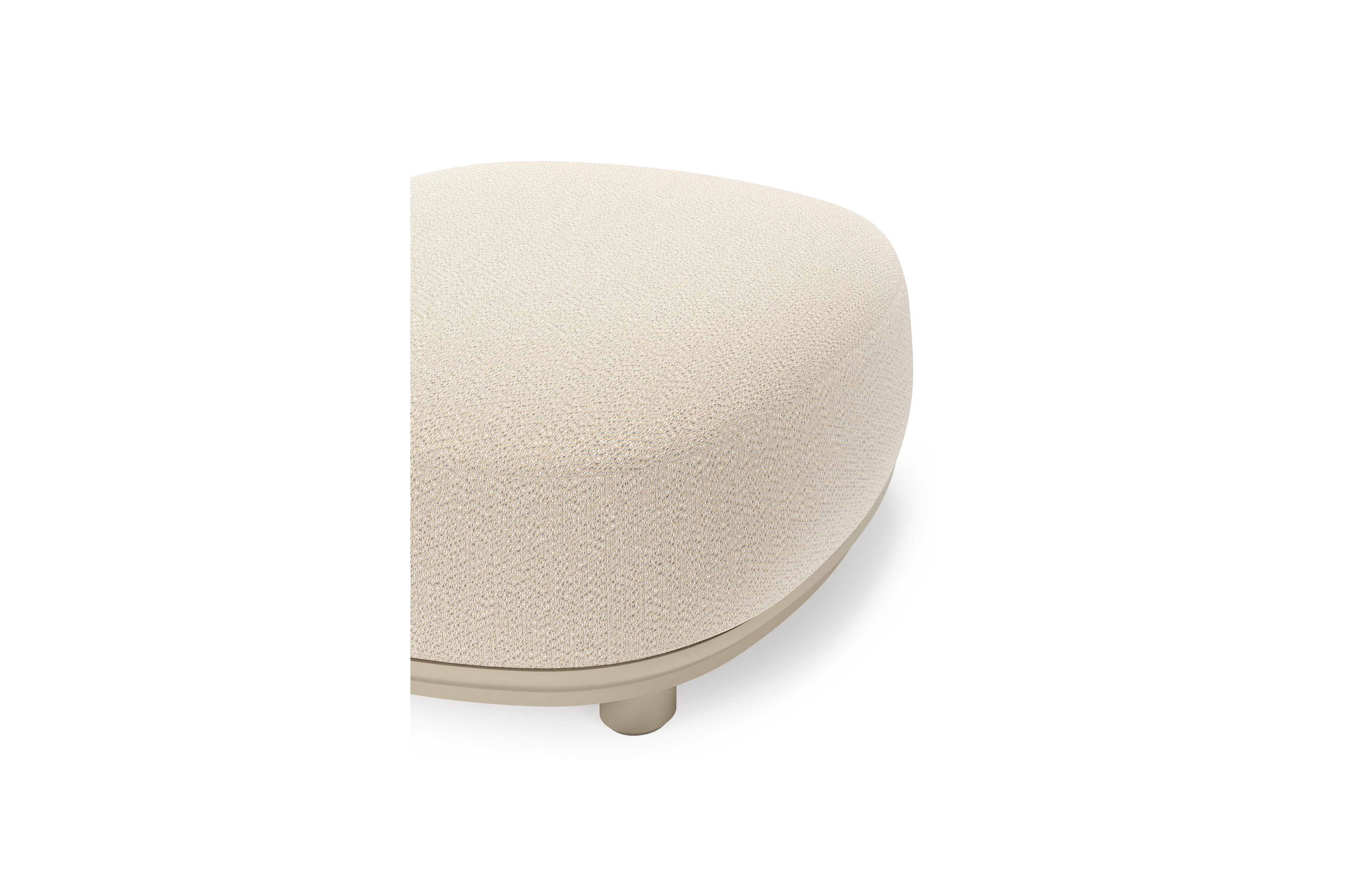 Pouf  Vadelo en aluminium beige et coussin en all weather sunbrella® luxe lopi sand
