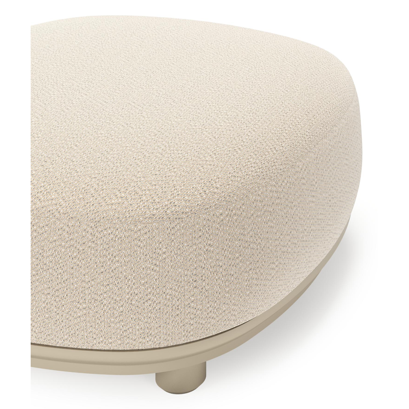 Pouf  Vadelo en aluminium beige et coussin en all weather sunbrella® luxe lopi sand