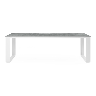 Atessa tuintafel in wit aluminium en volkeramiek mar del plata - L 240 x B 100 x H 74,1 cm