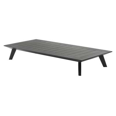 Puglia loungeset in zwart aluminium met grijs weather+ softtouch en loungetafel