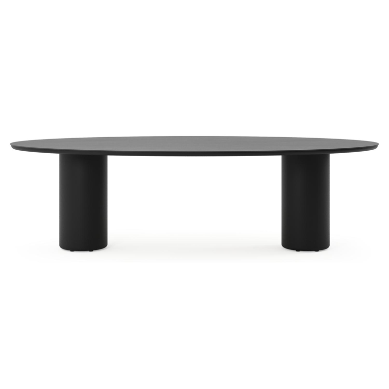Amico tuintafel ovaal in zwart aluminium en volkeramiek Basalt Black - L 260 x B 125 x H 73.5 cm