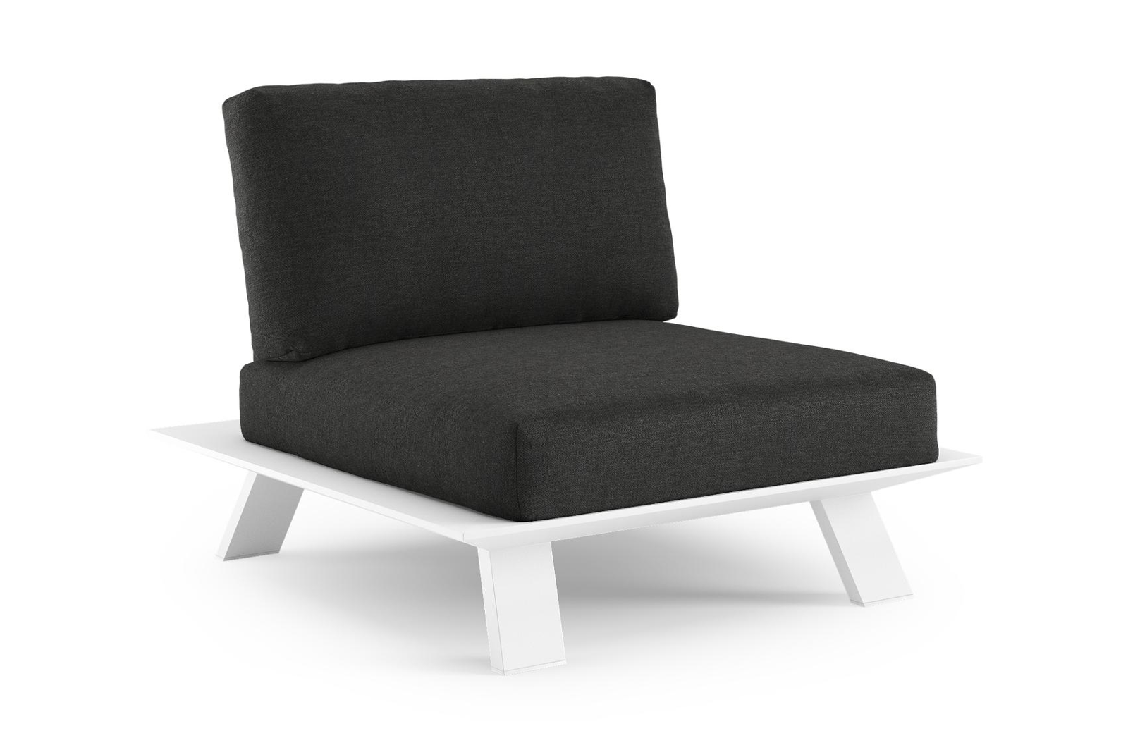 Cesano loungestoel in wit aluminium met chartres sooty all weather Sunbrella® luxe kussen