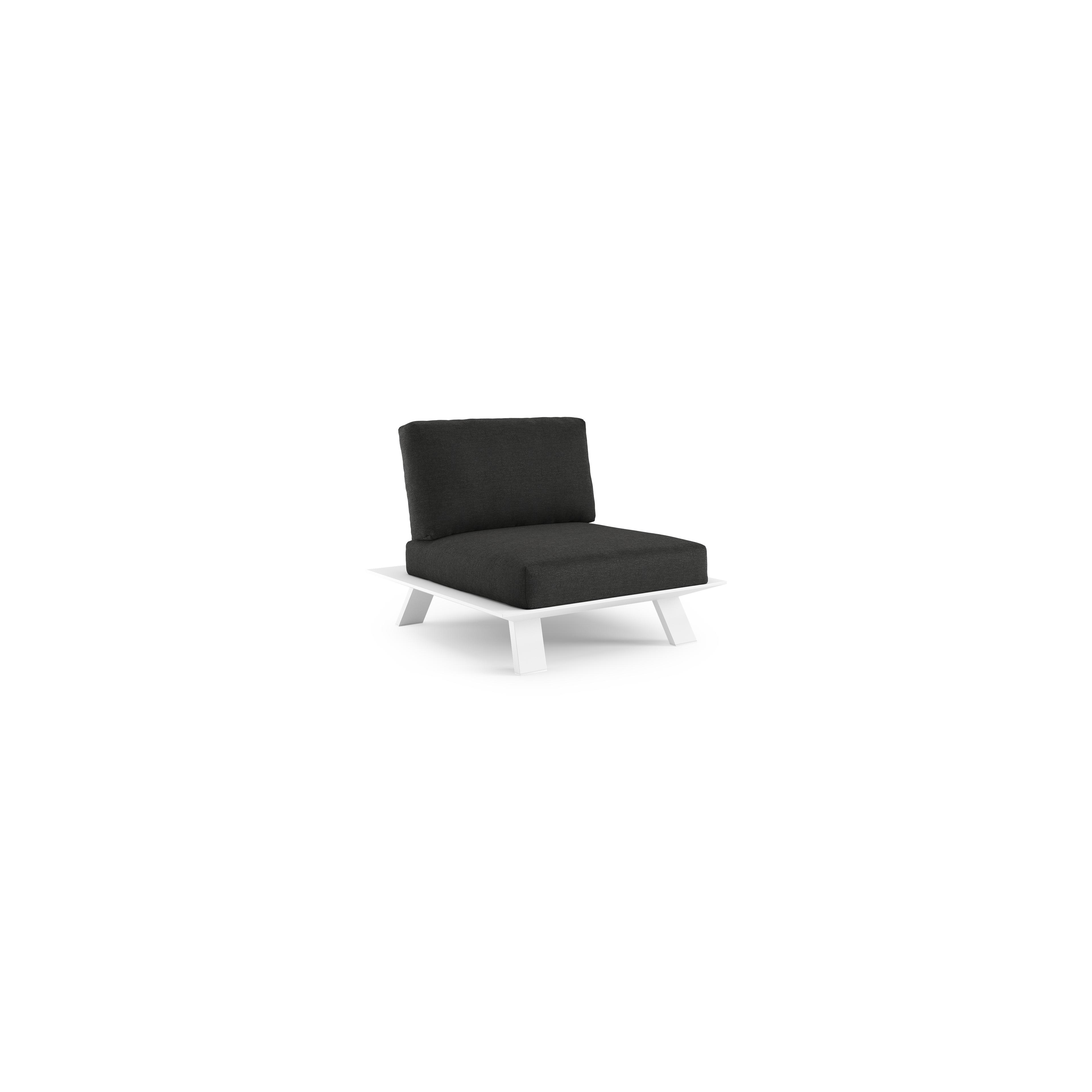 Fauteuil de jardin Cesano en aluminium blanc et coussin en All Weather Sunbrella® luxe chartres sooty