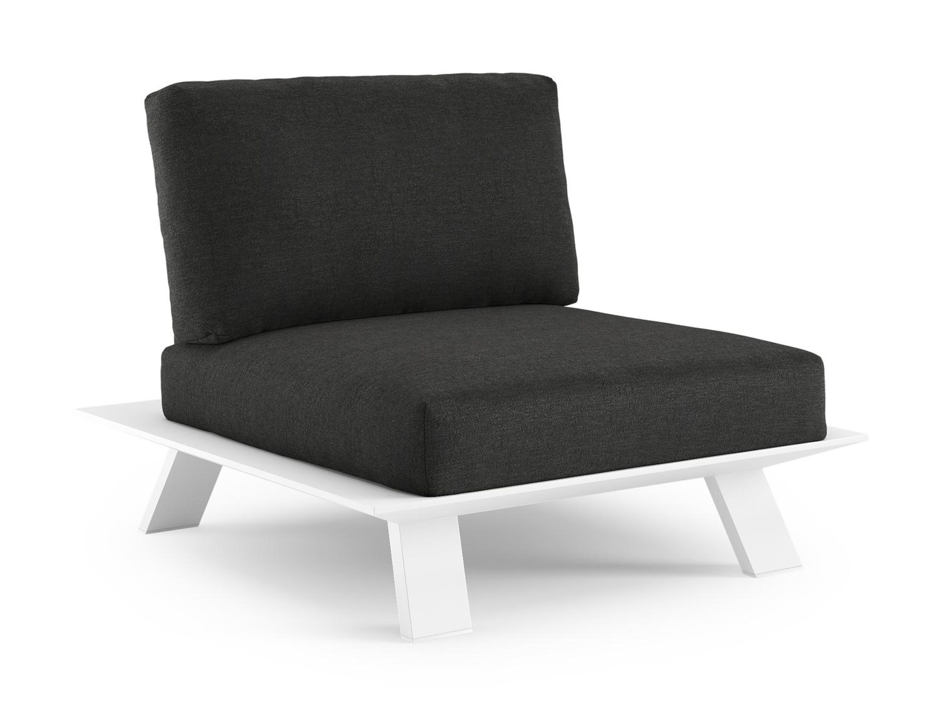 Cesano loungestoel in wit aluminium met chartres sooty all weather Sunbrella® luxe kussen