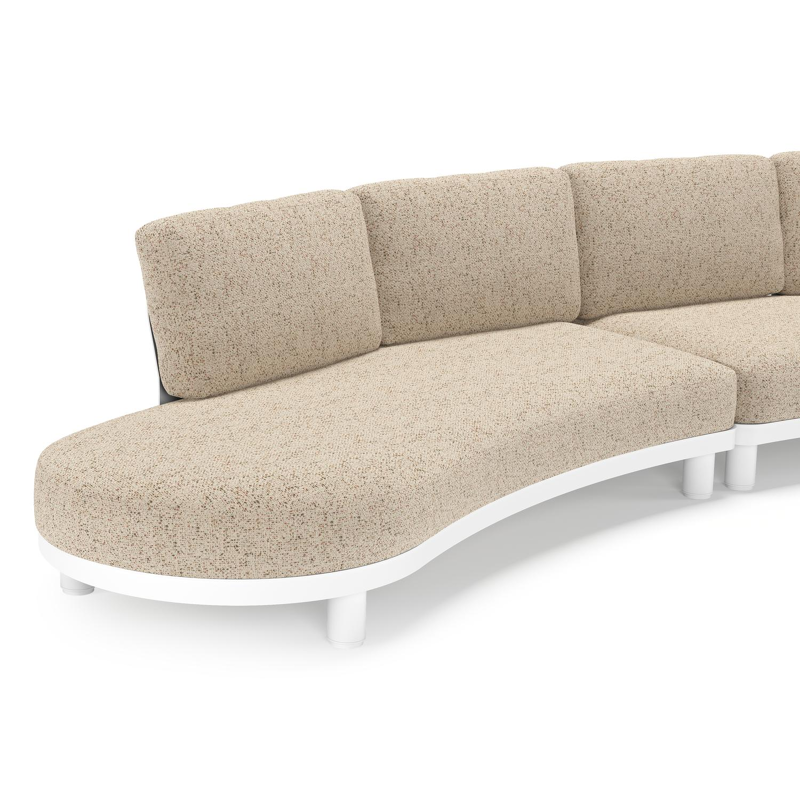 Donato loungehoek in wit aluminium met all weather cosytica Bora Jungle kussen