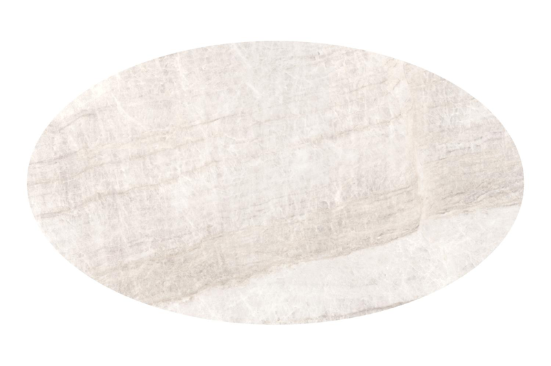 Fano tuintafel ovaal in beige aluminium en volkeramiek Taj Mahal - L 140 x B 80 x H 74.5 cm